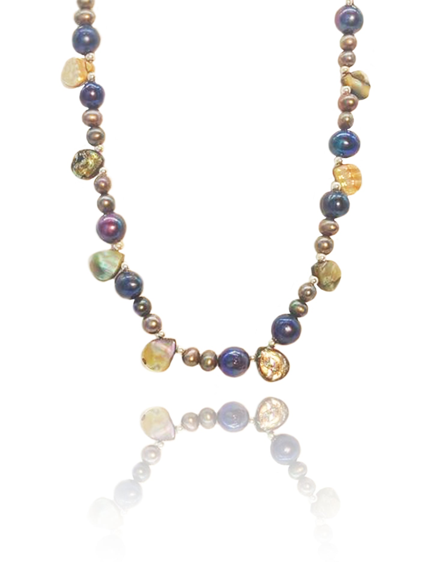 Black/Grey Pearl and Abalone Necklace