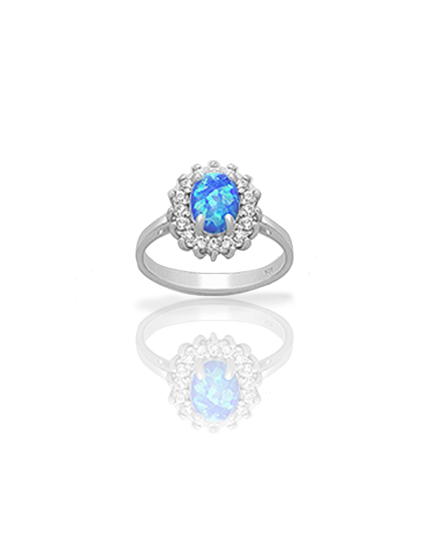 Opal and Zircon Ring