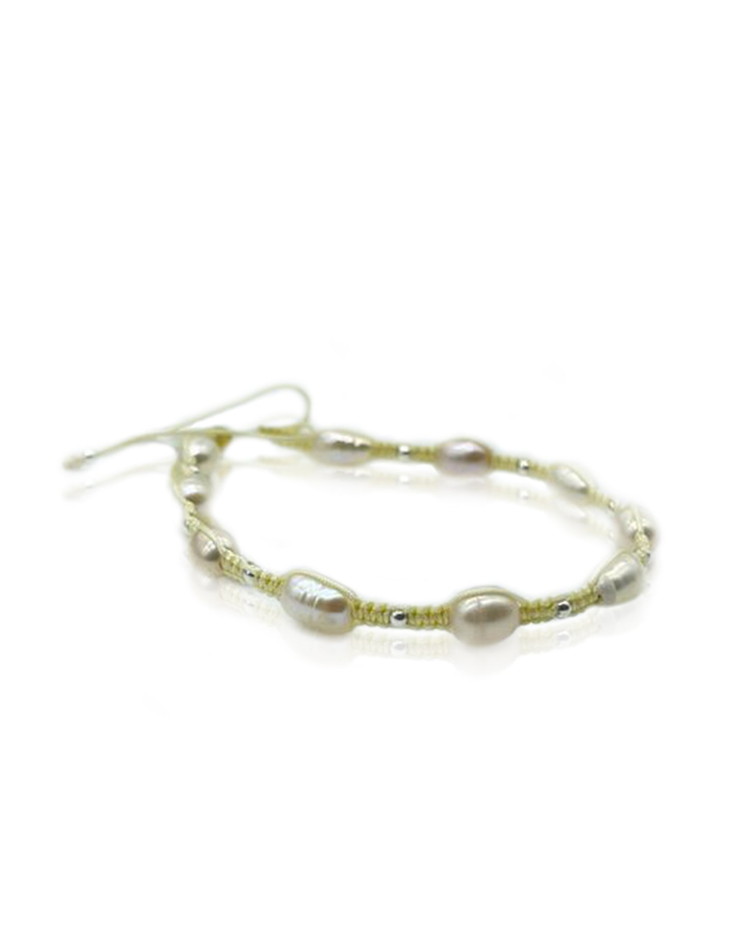 Grey Pearl Drawstring Bracelet