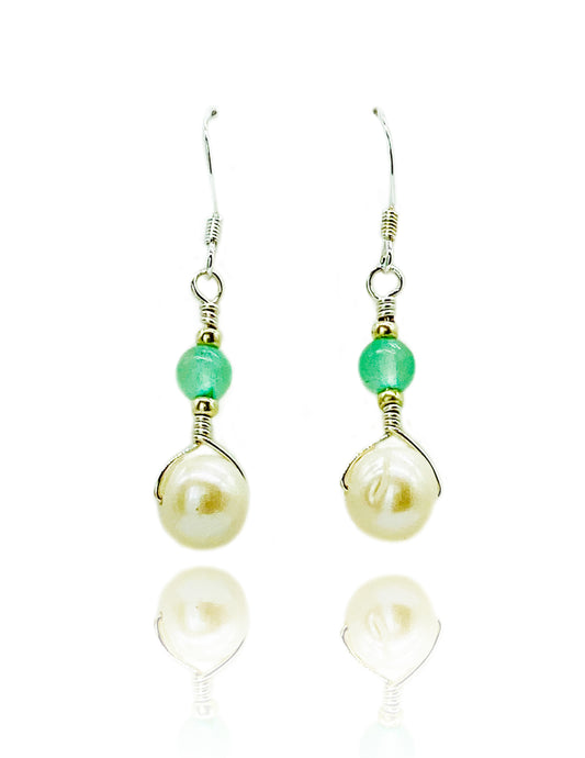 Pearl Silver Dangles