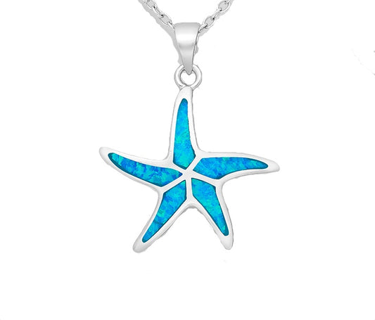 Blue Opal Starfish pendant