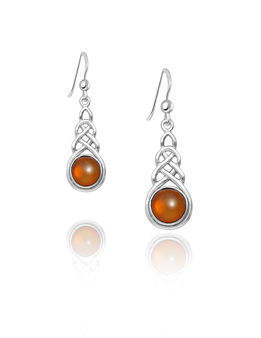 Amber Celtic Earrings