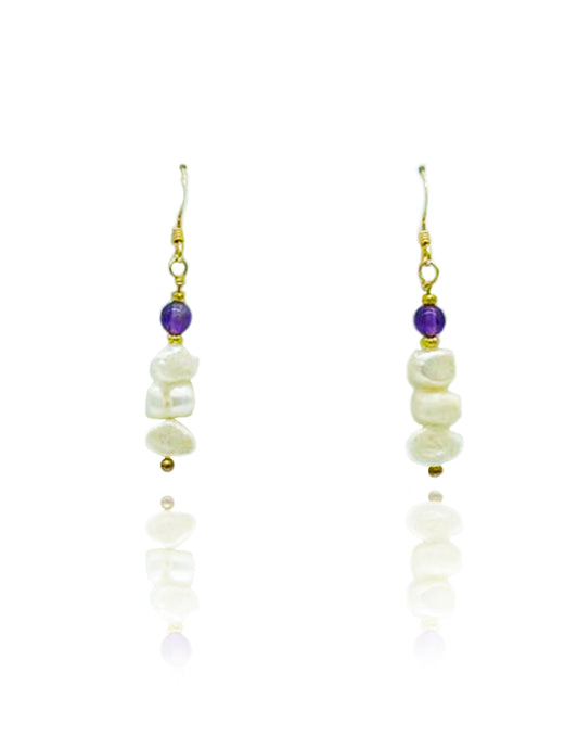 Pearl and Amethyst Earrings