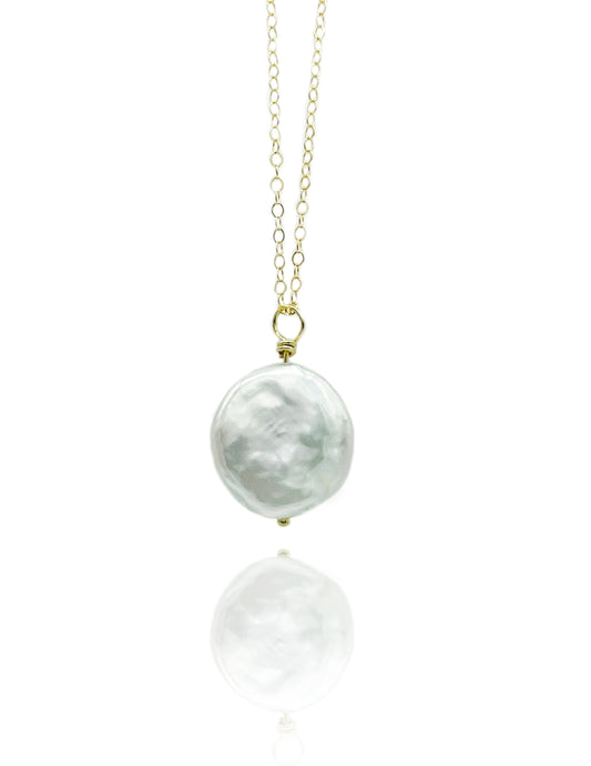 Single Coin Pearl Pendant