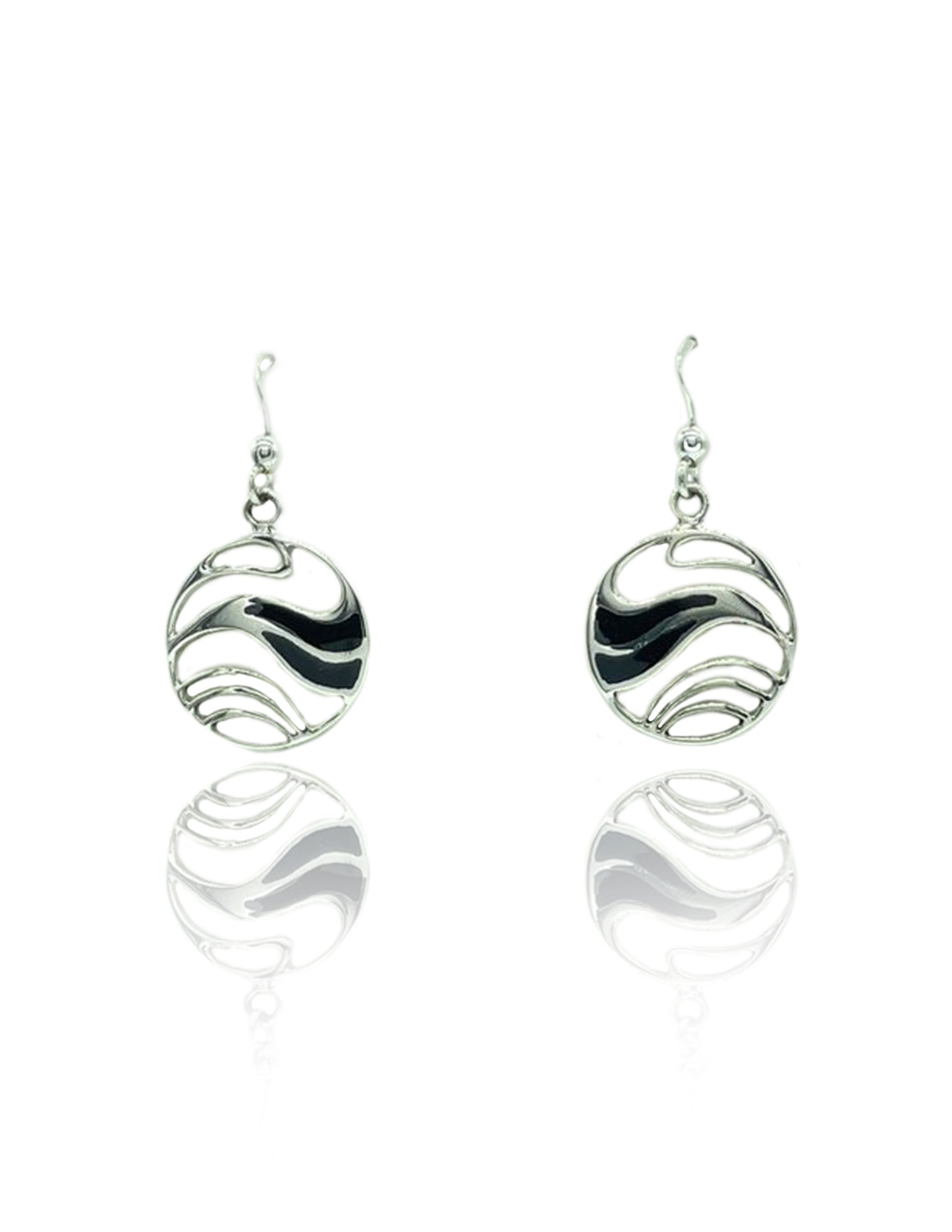 Silver/Black Wave Earrings
